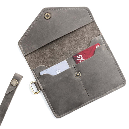 Groupie Grey | Small Leather Passport Wristlet