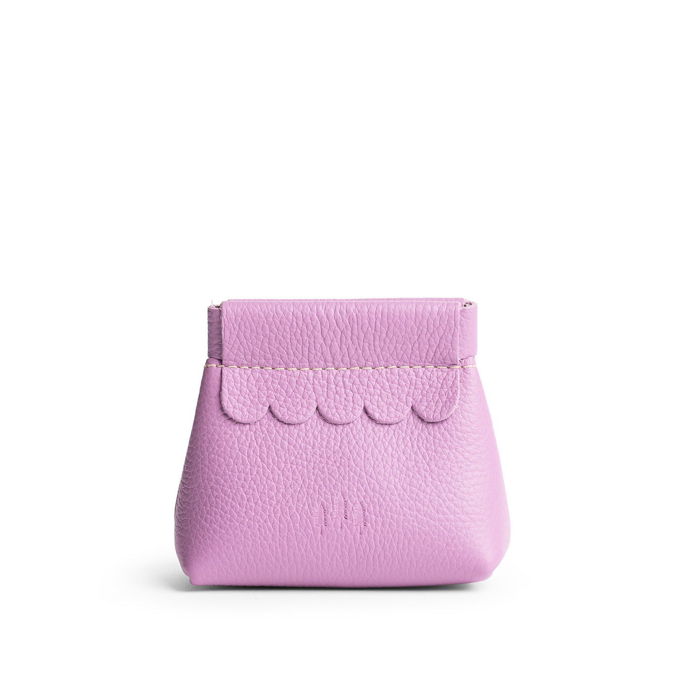 Calla Lily | Leather coin pouch with scalloped edge and three Portland leather tree emblems