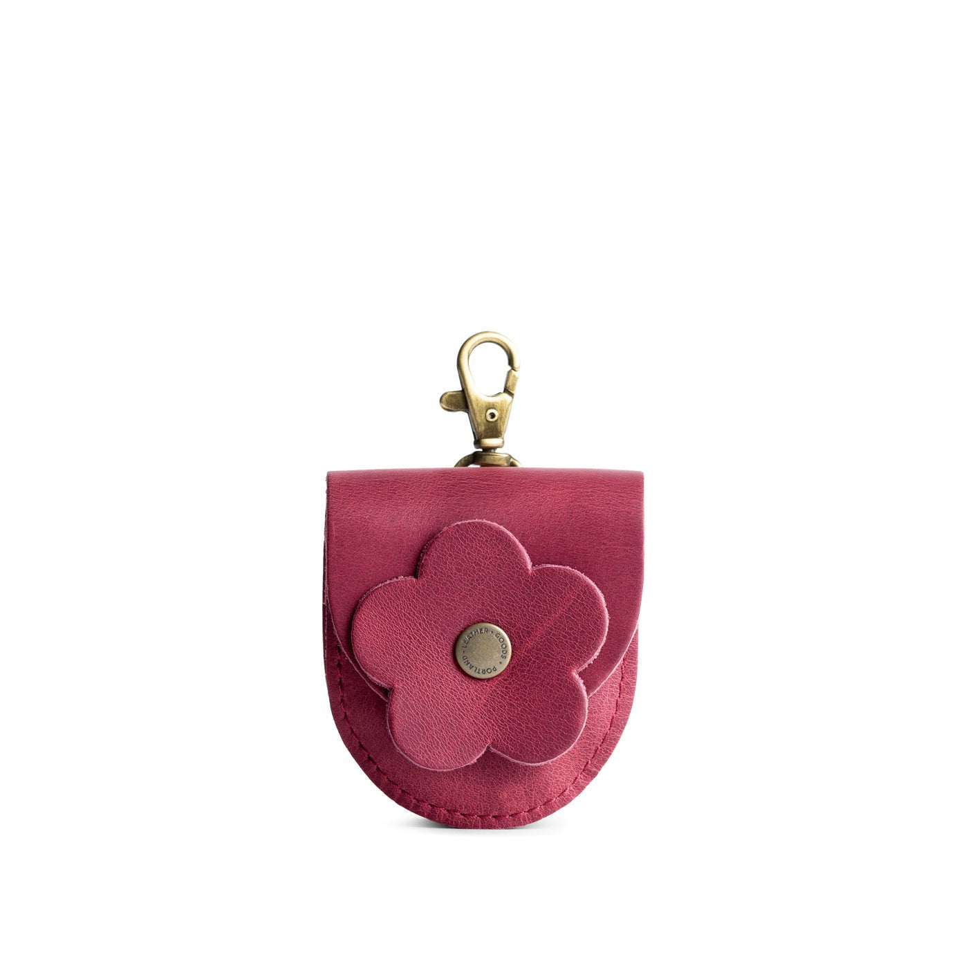 Anemone | U shaped pouch with leather flower applique