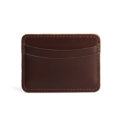 Chocolate Brown | Minimalist leather wallet with card slots and PLG logo