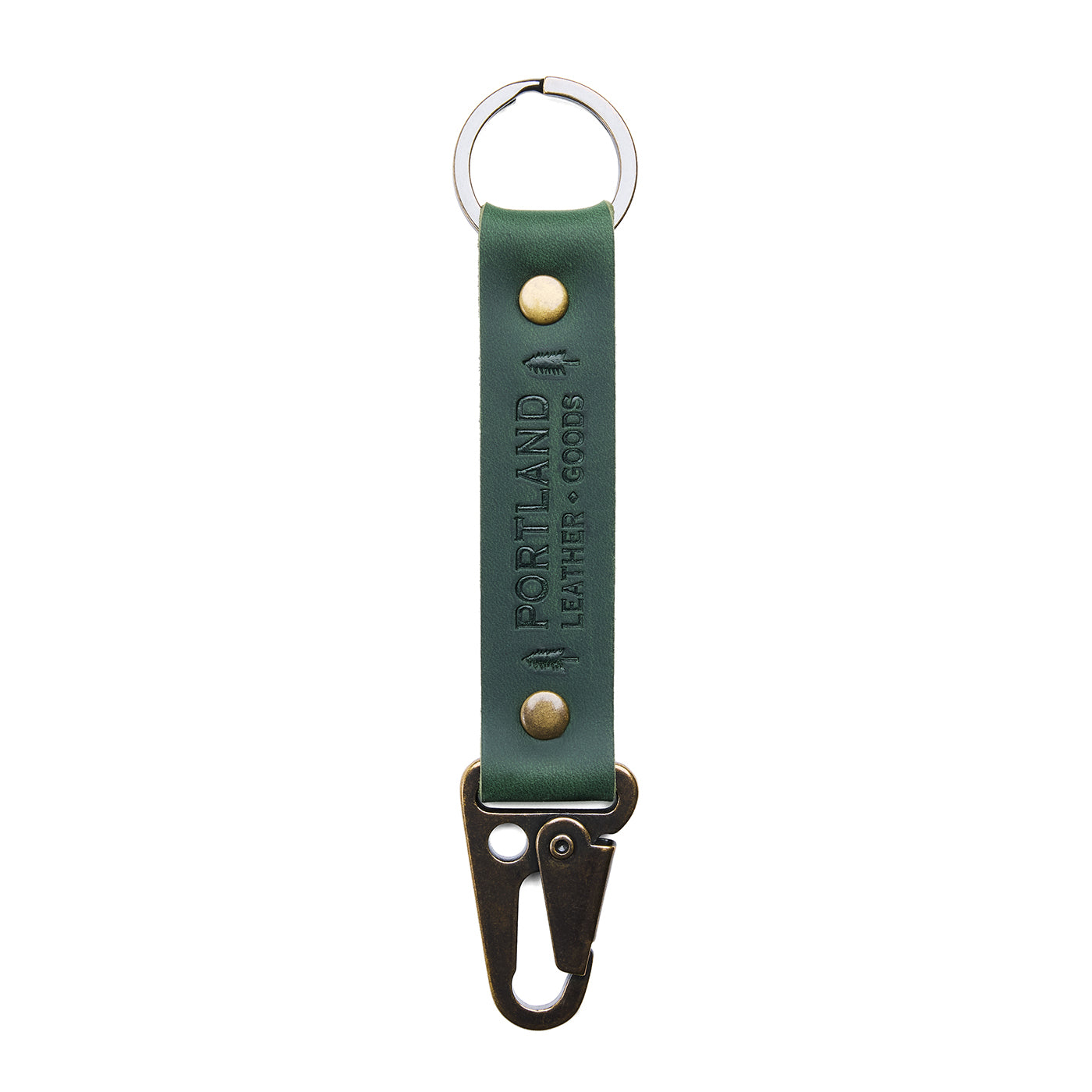 Evergreen*Long | leather logo branded keychain