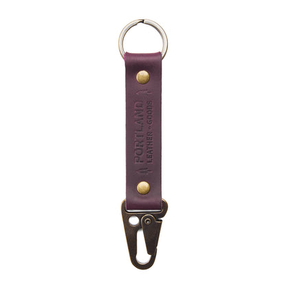Larkspur*Long | leather logo branded keychain