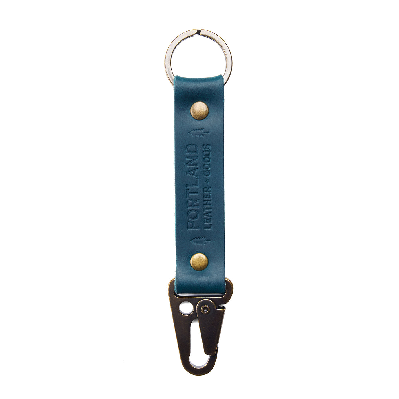 Westward Blue*Long | leather logo branded keychain