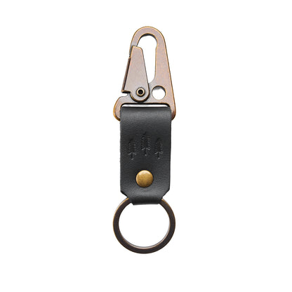 Black*Short | leather logo branded keychain