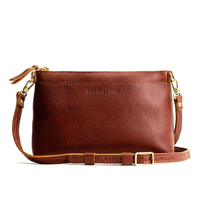Nutmeg*Small | Zip top petite crossbody bag with detachable strap