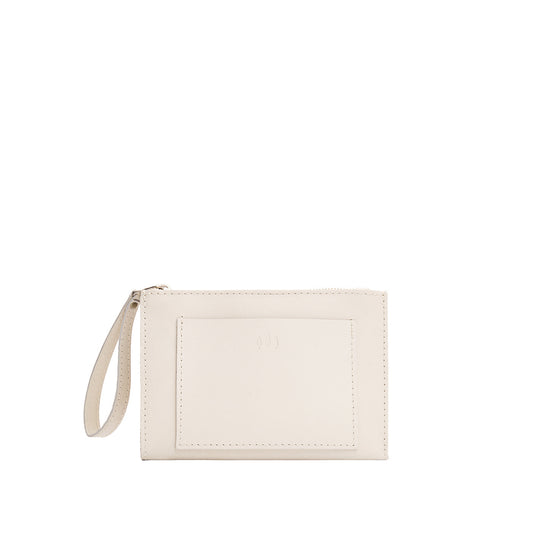Bone*Small | Wristlet pouch with front pocket and zipper closure
