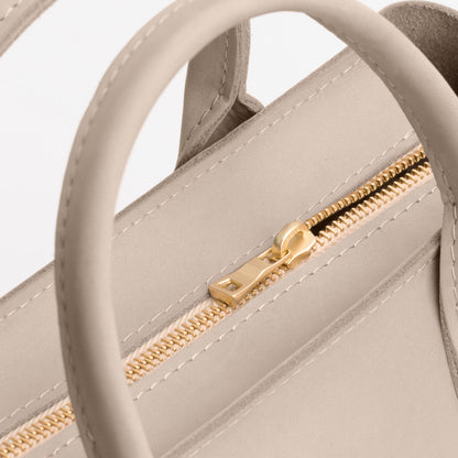 Dragon Bone*ANY*Zipper | Petite tote purse with structured leather handles and crossbody strap
