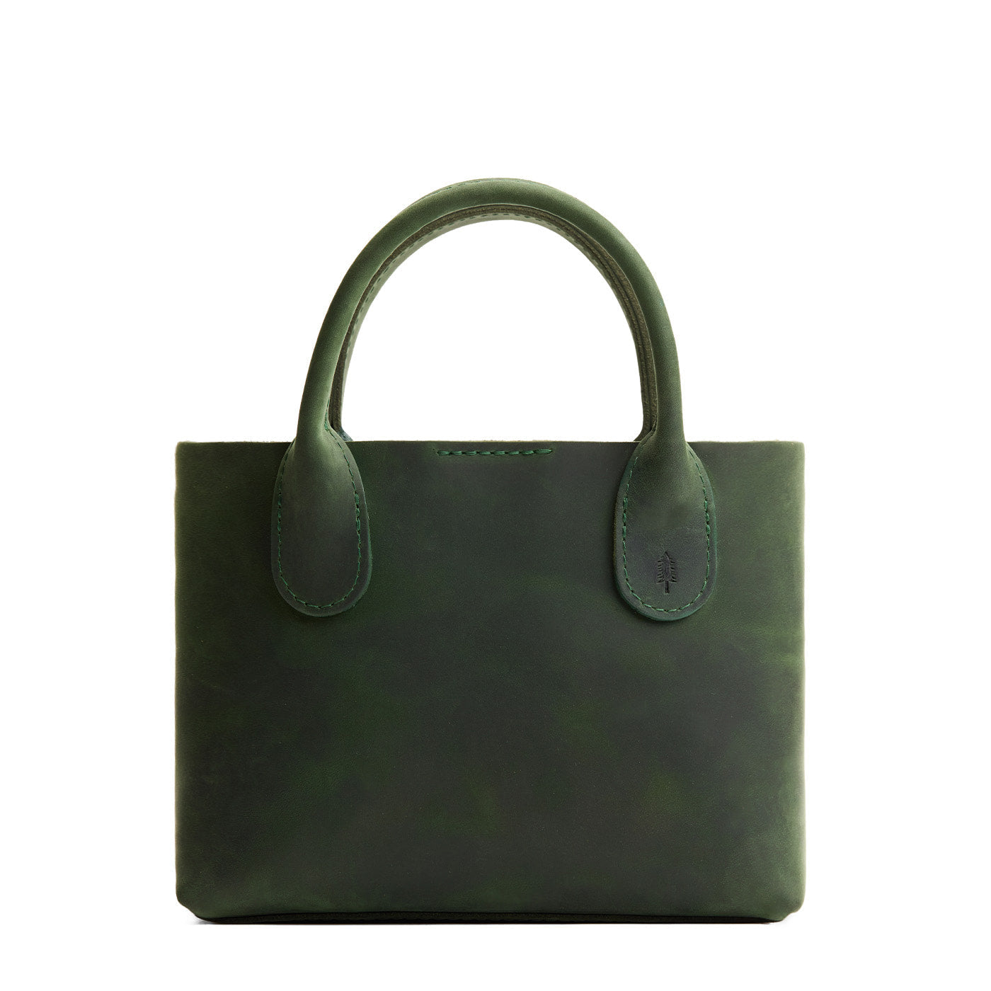 Evergreen*Small | Petite tote purse with structured leather handles and crossbody strap
