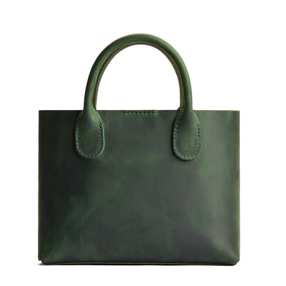 Evergreen*Large | Mid-size tote purse with structured leather handles and crossbody strap