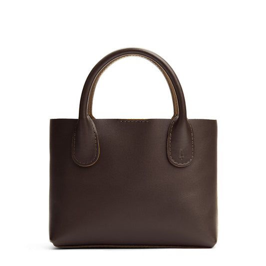 Grizzly*Small | Petite tote purse with structured leather handles and crossbody strap
