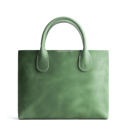 Cucumber*Large | Mid-size tote purse with structured leather handles and crossbody strap
