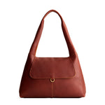 Nutmeg*Medium | Slouchy triangle shaped shoulder bag with a flap