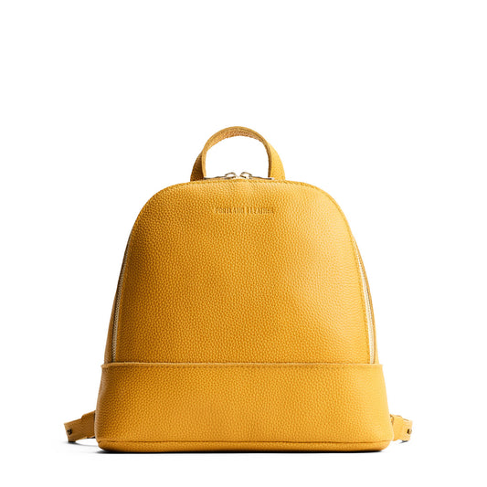 Sunshine | Leather backpack with debossed Portland Leather logo on front, with zipper closure and straps with lobster clasps