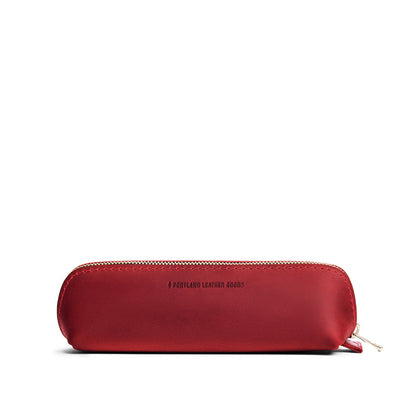Phoenix | Leather pouch with curved seams and top zipper