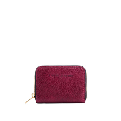 Orchid | Small leather wallet with zipper and PLG logo