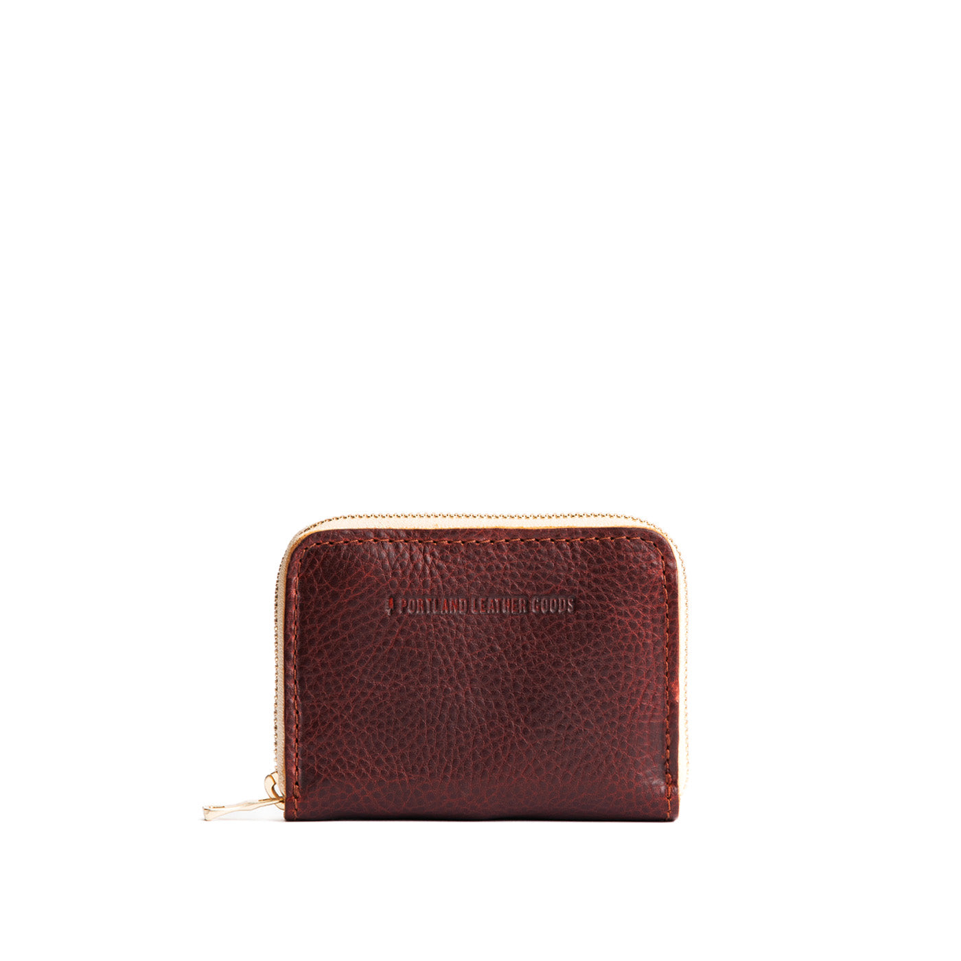 Cinnamon Bear | Small leather wallet with zipper and PLG logo