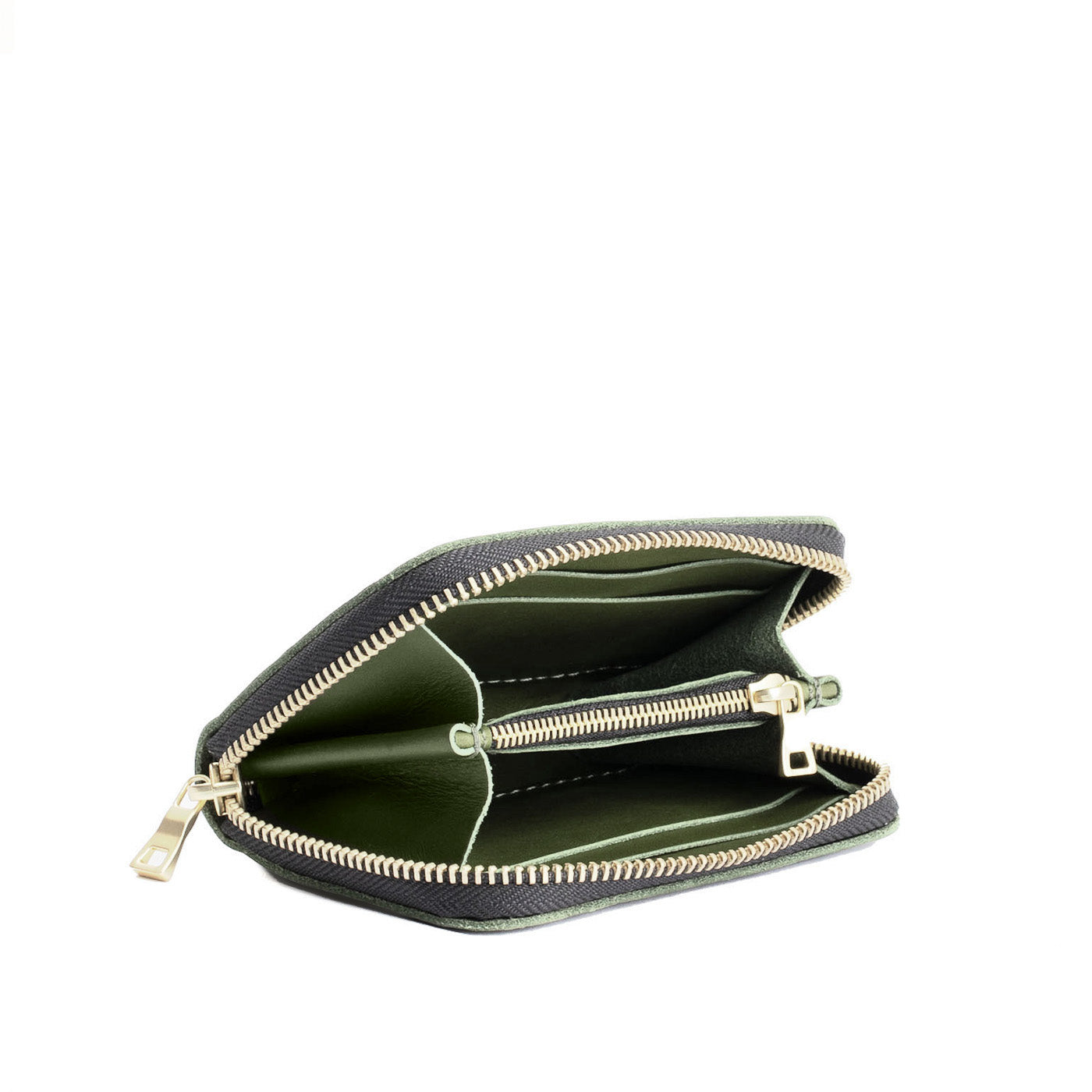 Pine | Small leather wallet with zipper and PLG logo