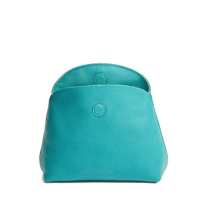 Seafoam | Leather pouch with an open folded magnetic closure