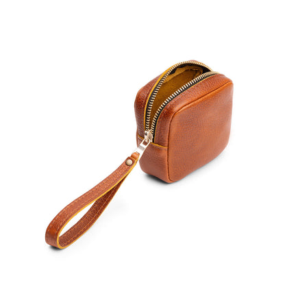 Sienna | Square shaped small zip pouch with wristlet