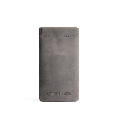 Groupie Grey | Leather glasses case with hidden metal spring closure