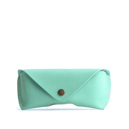 Mint | Leather sunglasses case with snap closure