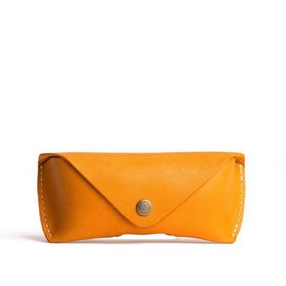 Sunflower | Leather sunglasses case with snap closure