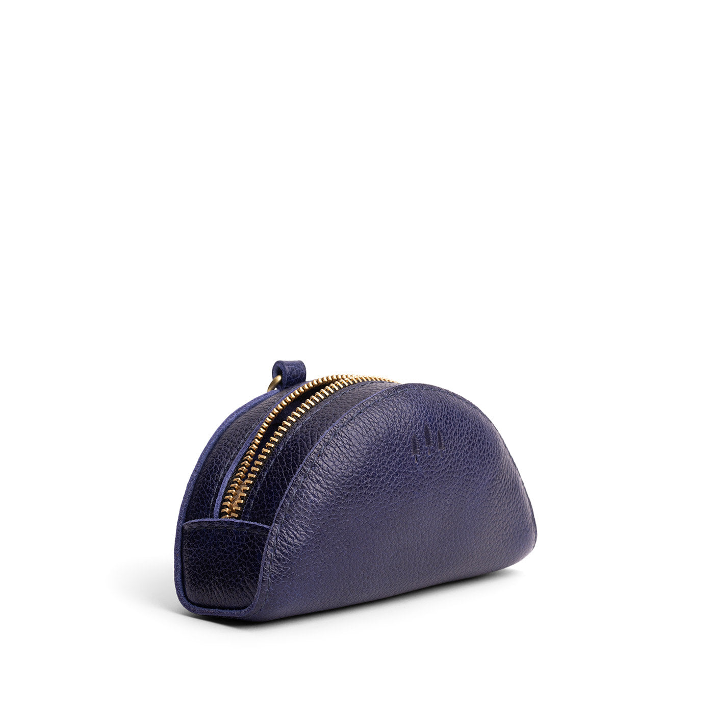 Cobalt | Small half-moon shaped keychain pouch with zipper closure