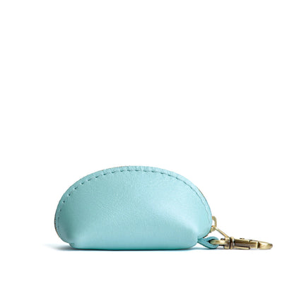 Cabo | Taco shaped leather pouch with zipper and swivel lobster clasp on white background