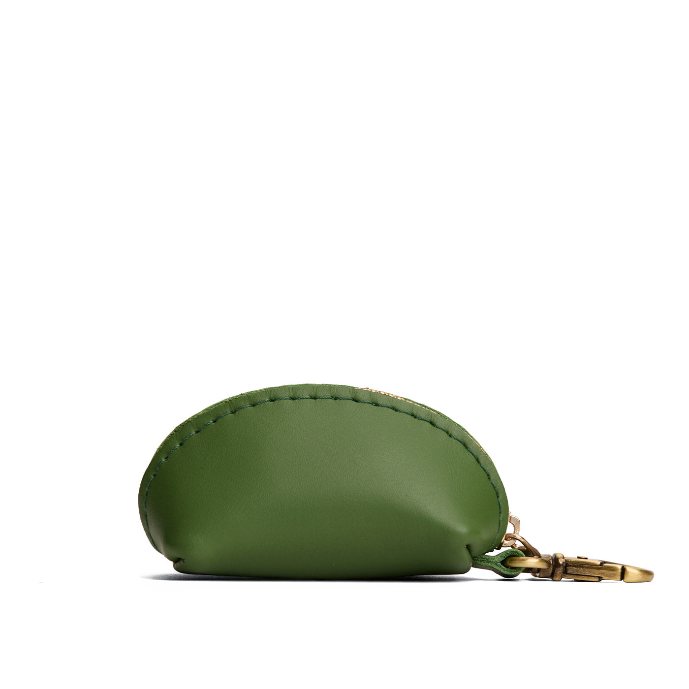 Cactus | Taco shaped leather pouch with zipper and swivel lobster clasp on white background