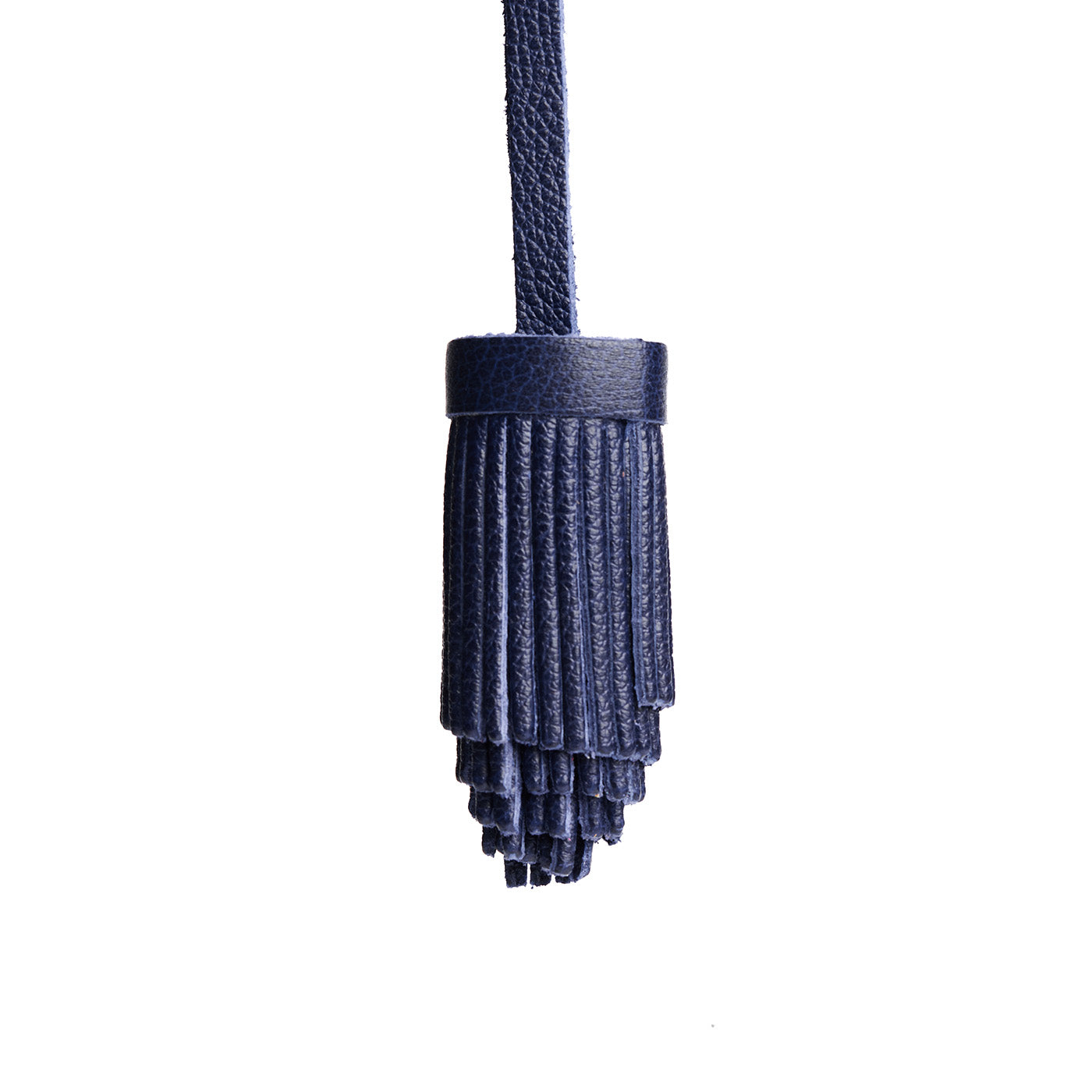 Cobalt | Pom-pom style with tiered leather fringe
