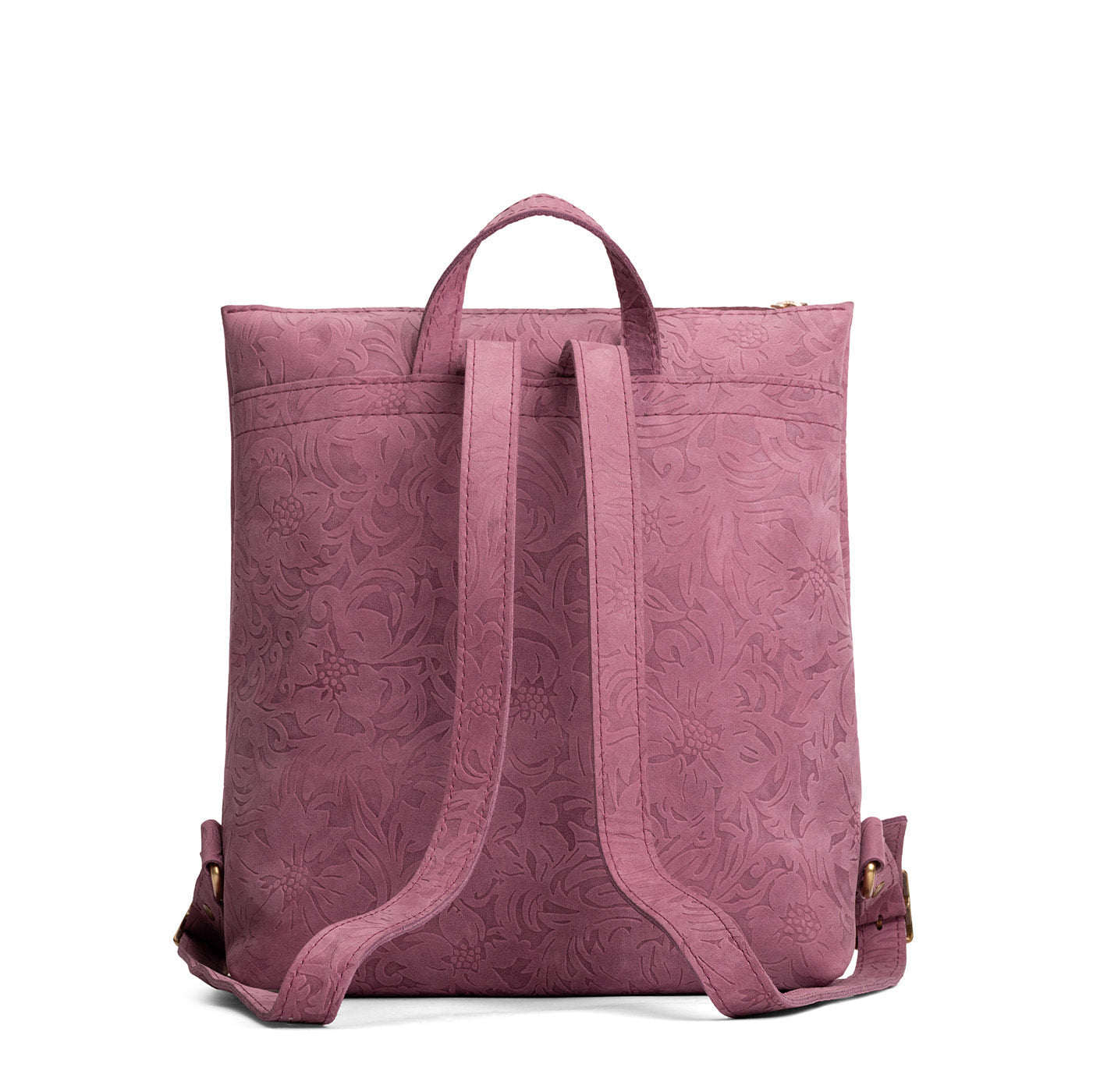 Hollyhock | Square slim leather tote backpack