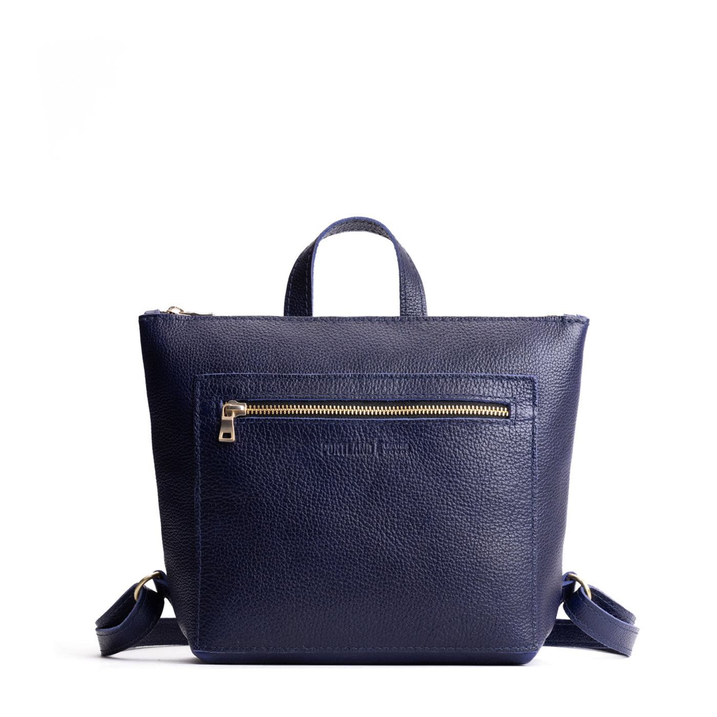 Cobalt*Small | Small square slim leather tote backpack