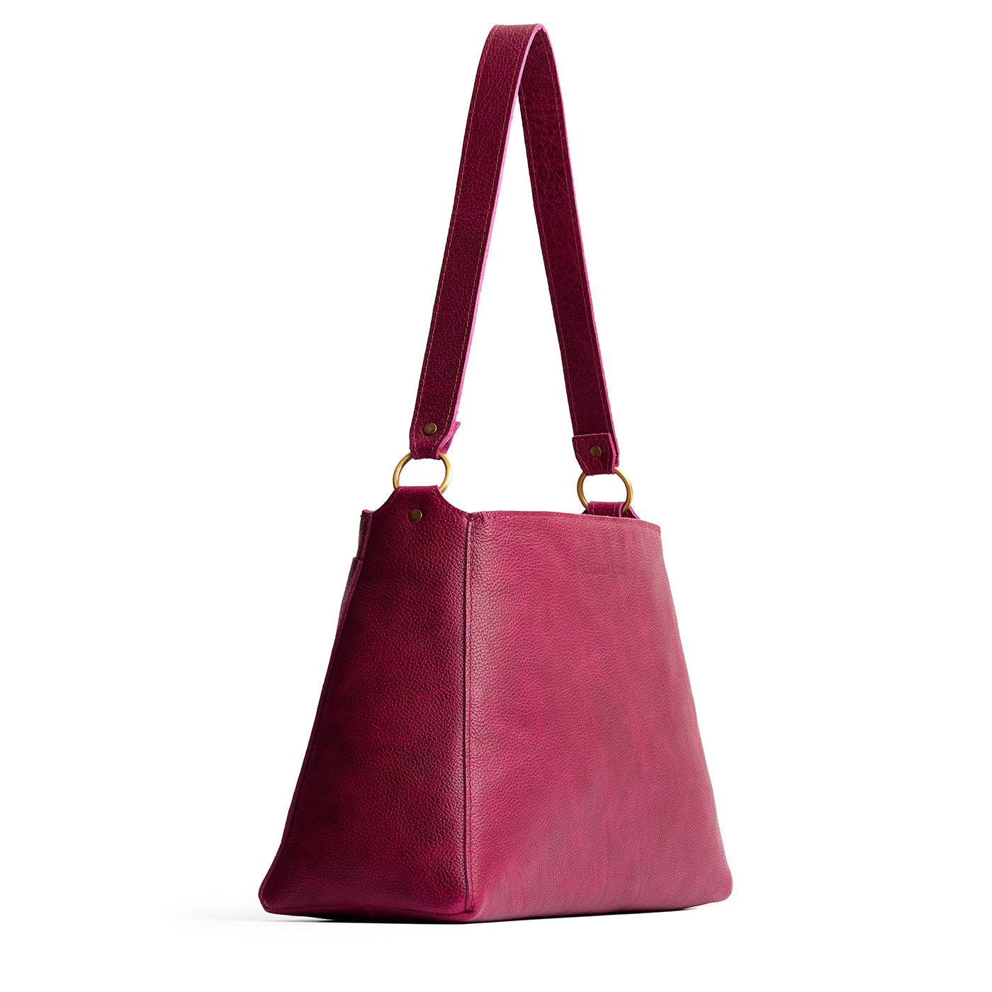 Orchid*Large | Large triangular shoulder bag with antiqued brass finished hardware