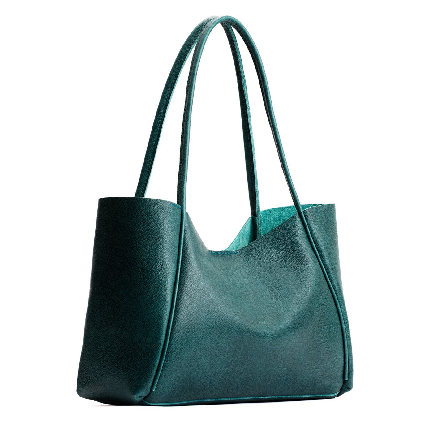 Sea Glass*Large | Large wide tote with leather straps and snap closure