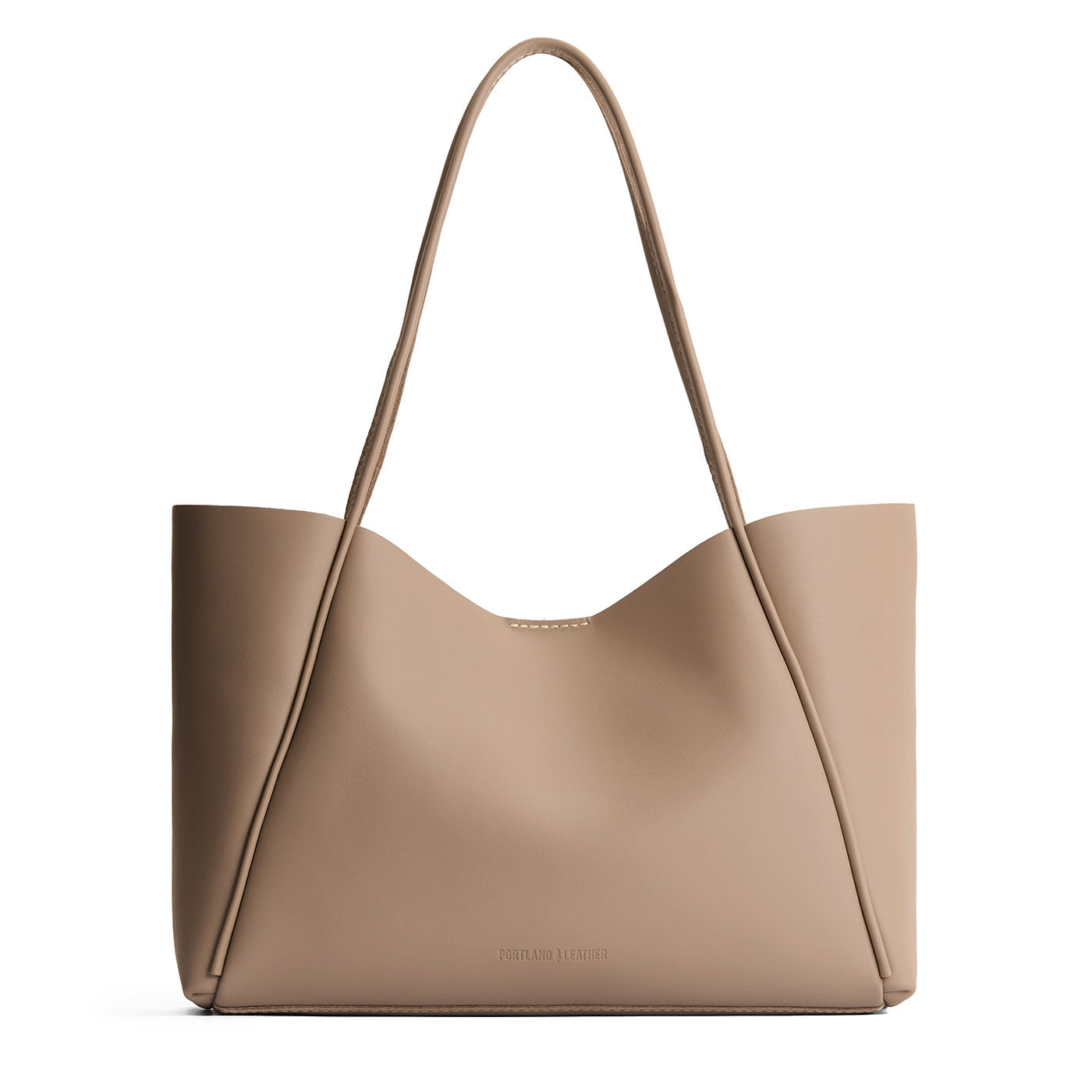 Stone*Large | Large wide tote with leather straps and snap closure