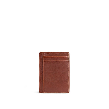 Saddlestone | Vertical leather card holder on a white background