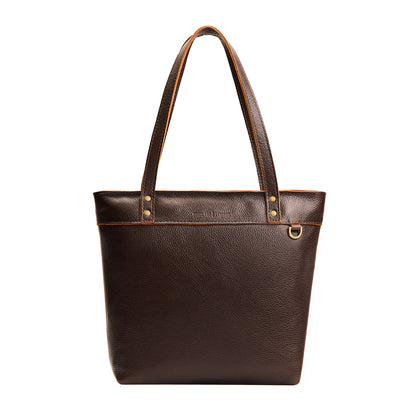 Coldbrew*Medium*Zipper | Leather tote bag with riveted straps and exterior key loop