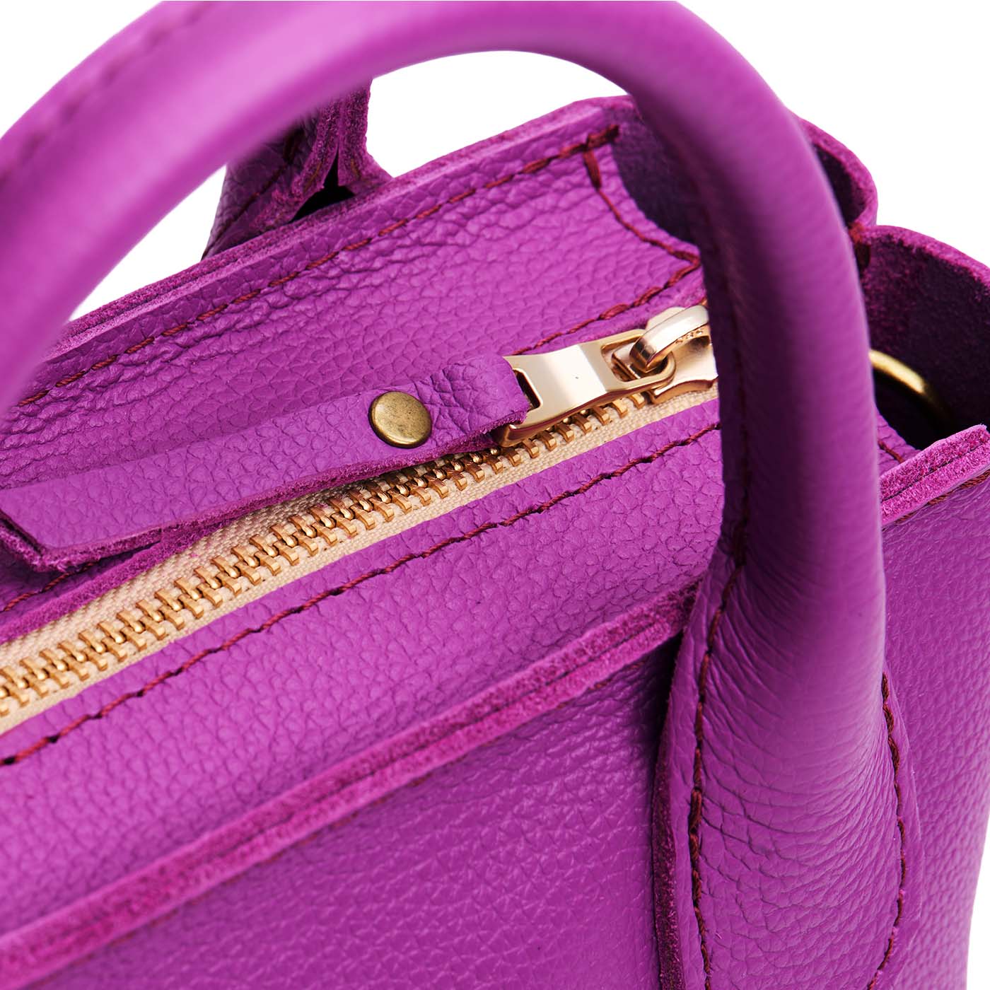 Cattleya*ANY*Zipper | Petite tote purse with structured leather handles and crossbody strap